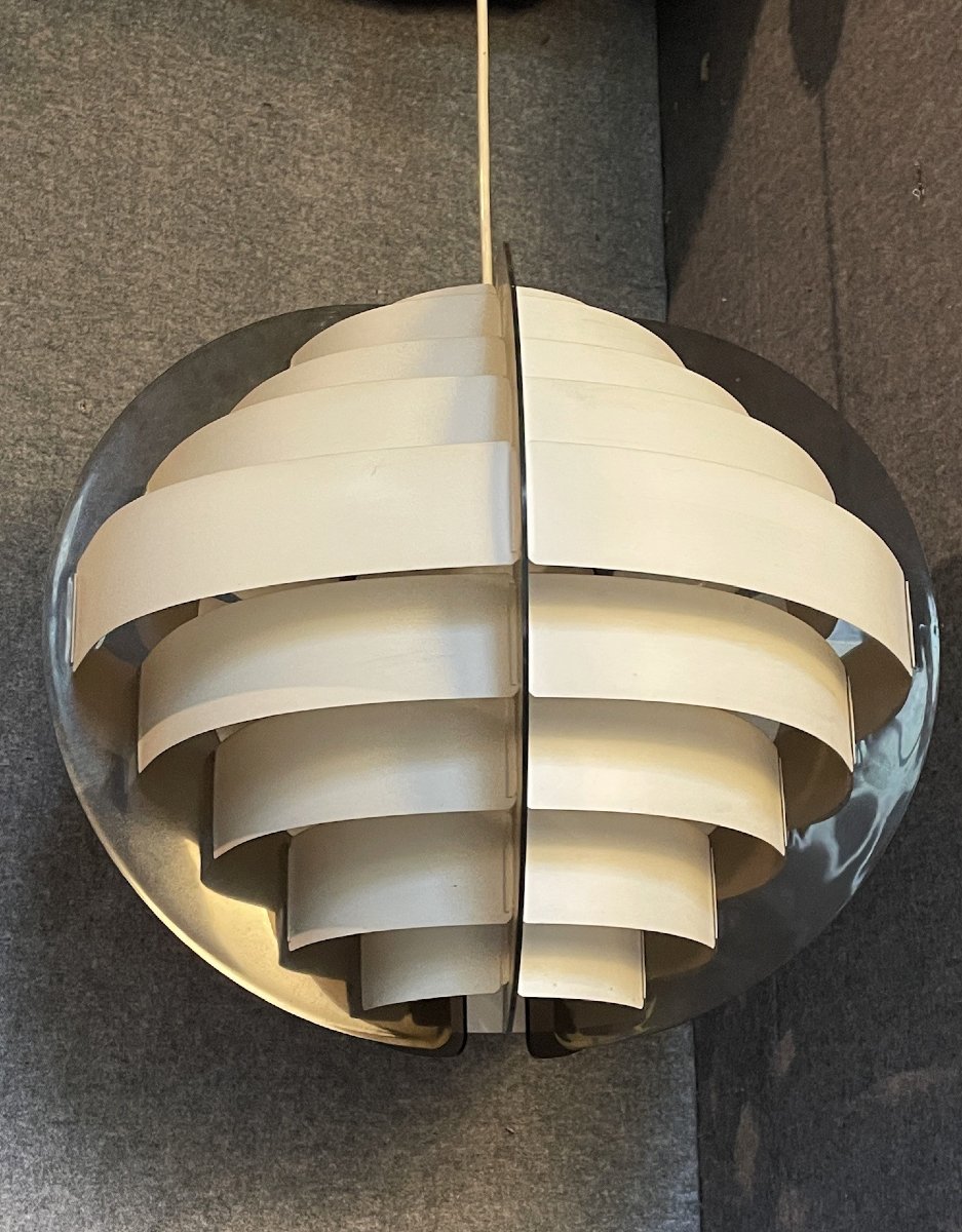 Lustre, suspension « Strips » design Brylle et Jacobsen - Danemark 1965-photo-2