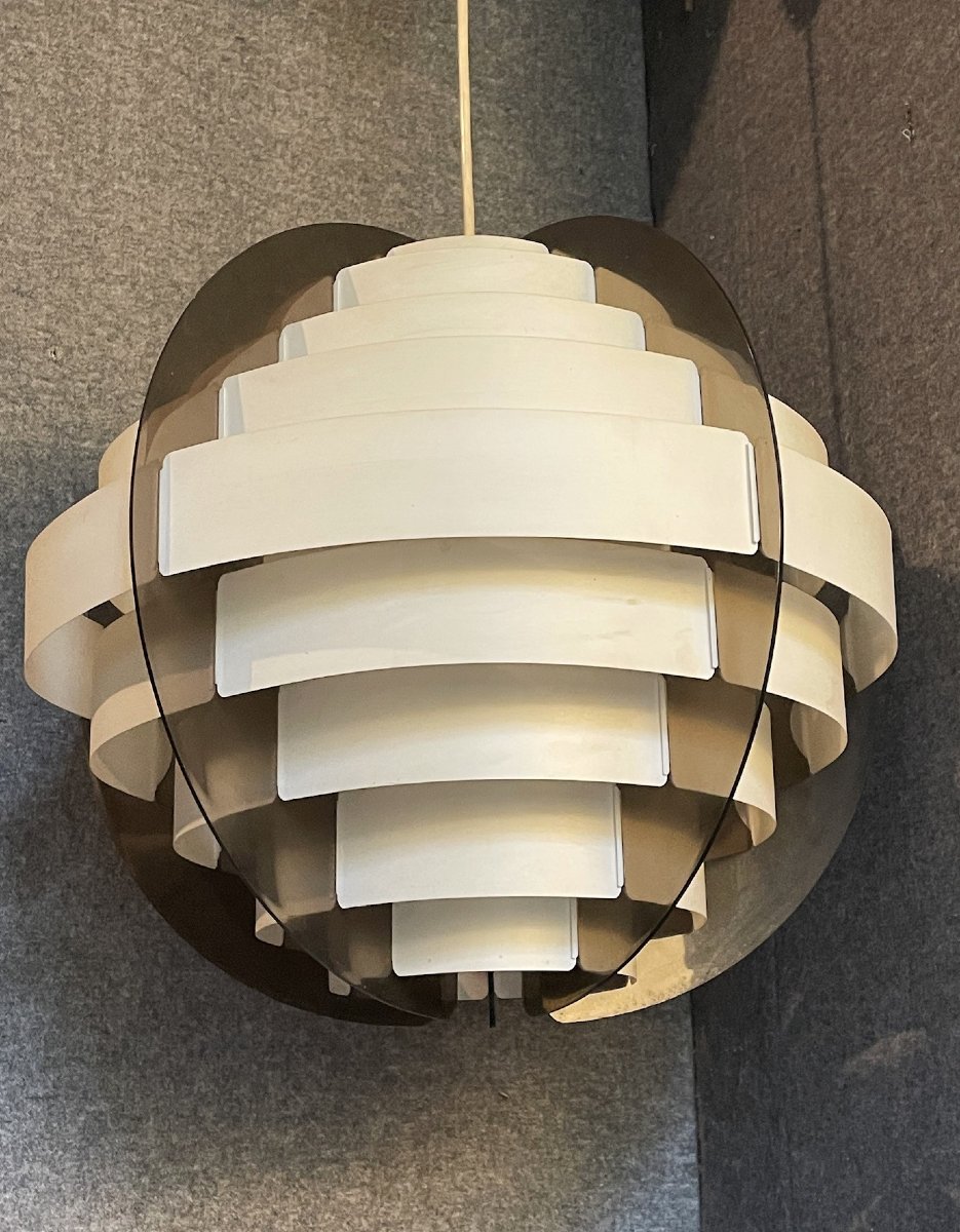 Lustre, suspension « Strips » design Brylle et Jacobsen - Danemark 1965-photo-3