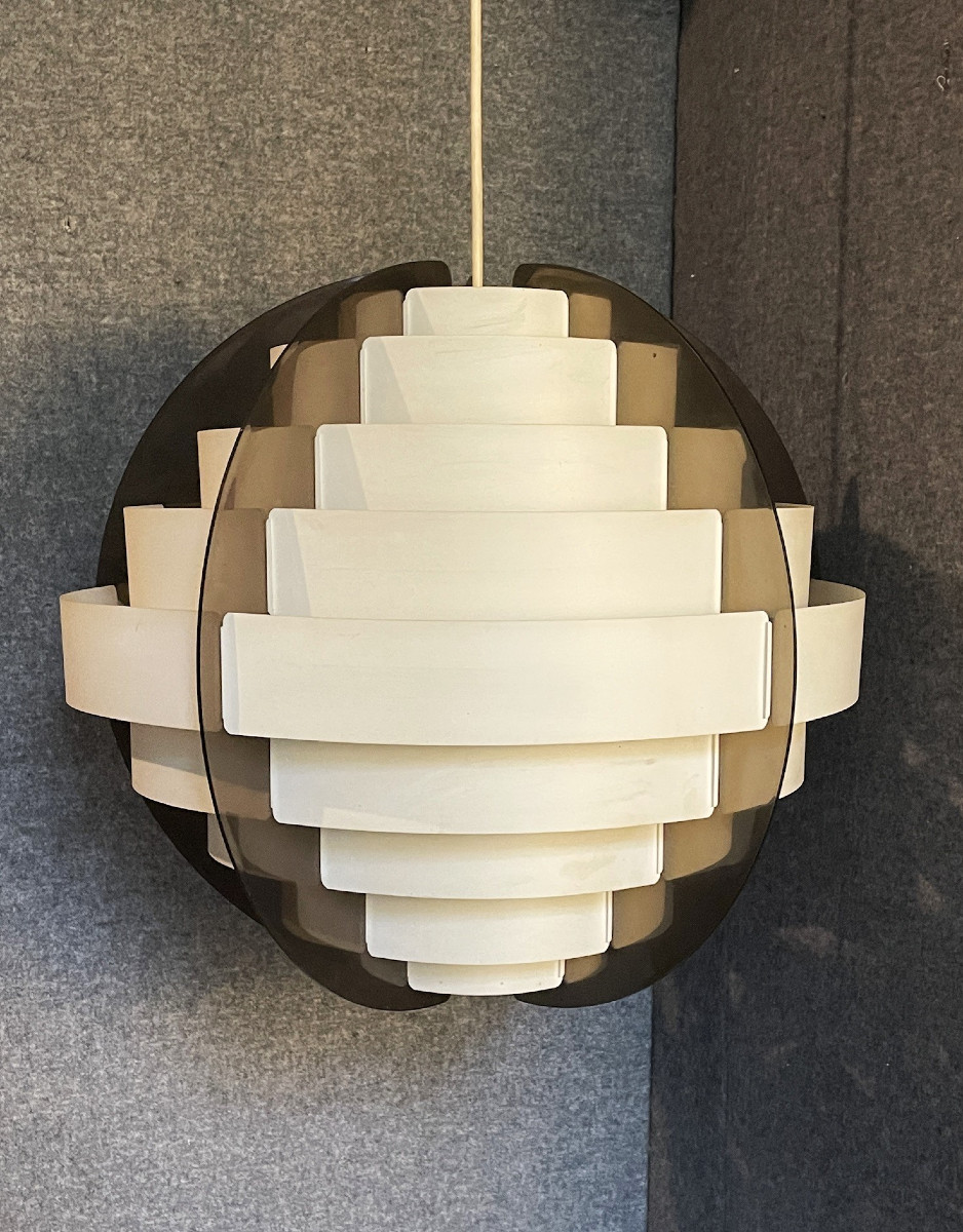 Lustre, suspension « Strips » design Brylle et Jacobsen - Danemark 1965
