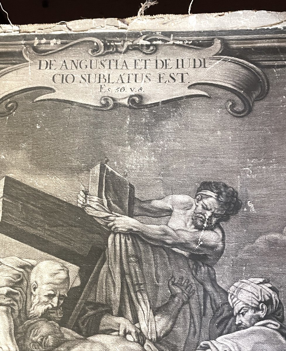 The Descent From The Cross Or The Deposition After Jouvenet, 18th Century Engraving By Kilian-photo-3