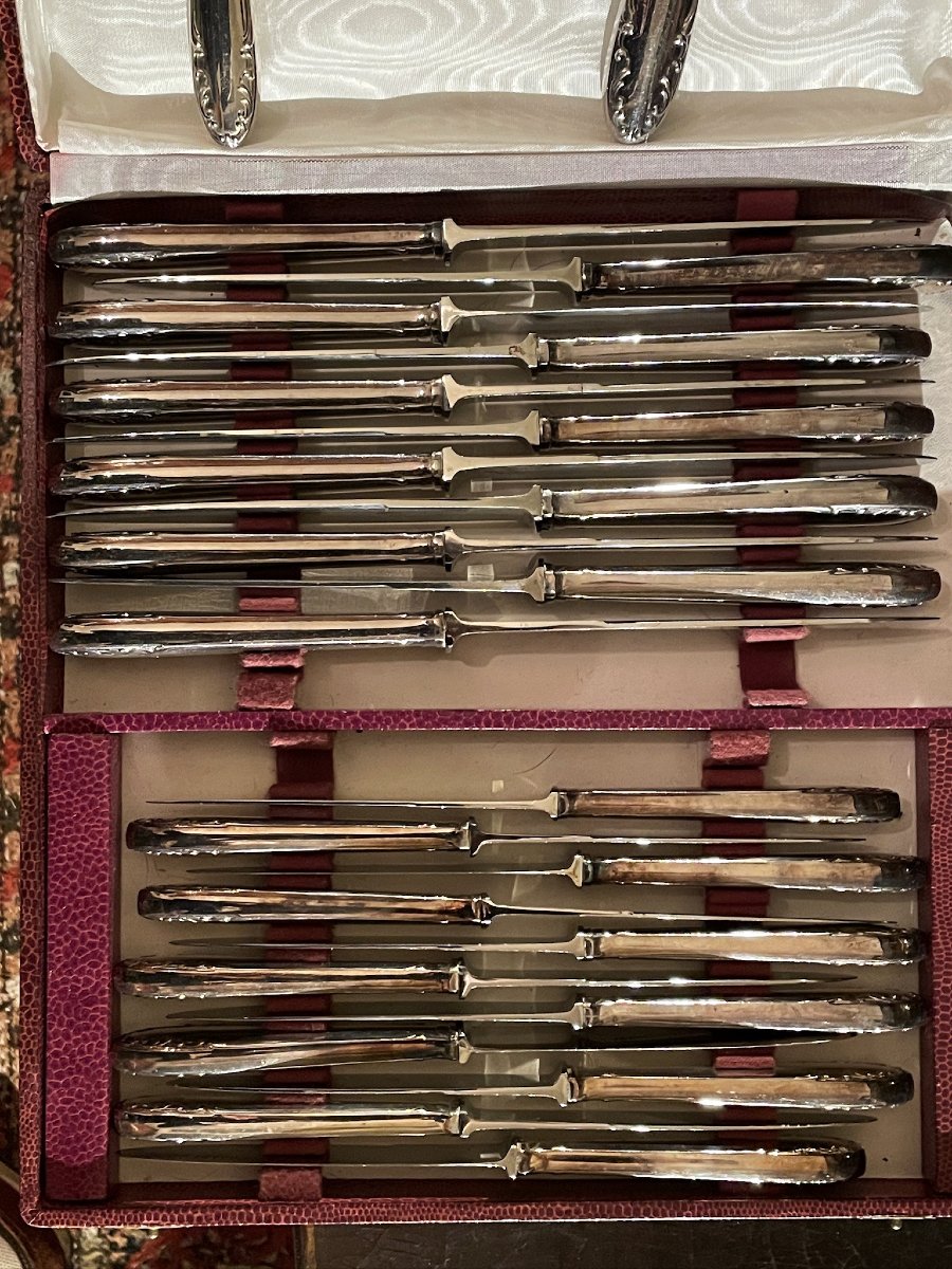 Box Of 24 Silver-plated Knives, Like New – Ruy Blas Beausoleil – Monaco-photo-1