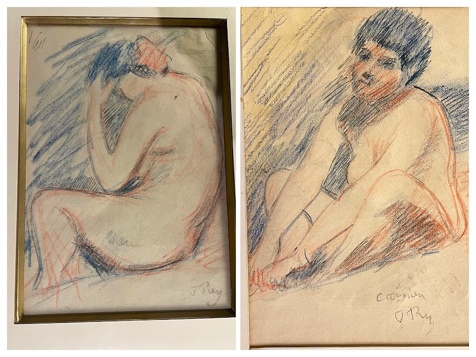 Jean Puy dessin double face femmes nues vers 1950