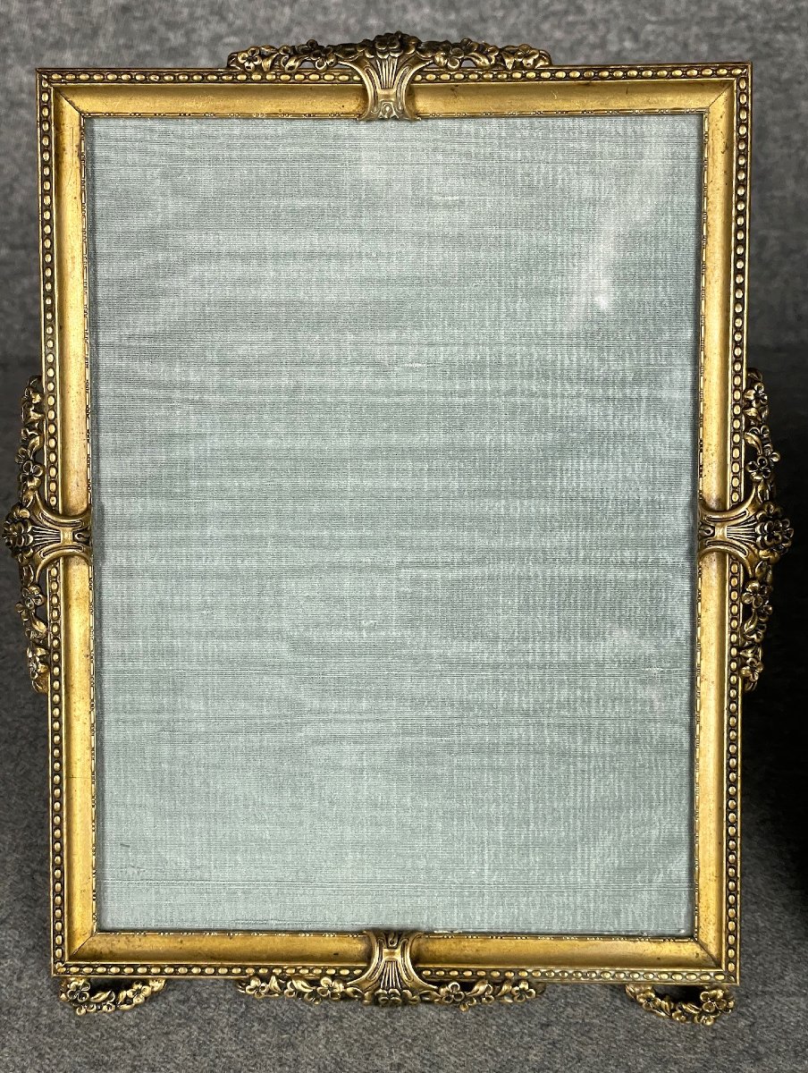 Pair Of Ornate Gilt Bronze Photo Frames, Late 19th Century-photo-3