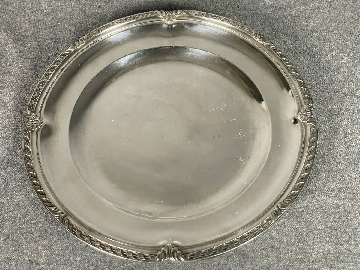 Légumier, soupière et son plateau métal argenté orfèvre Ravinet-d’Enfert XIXème -photo-4