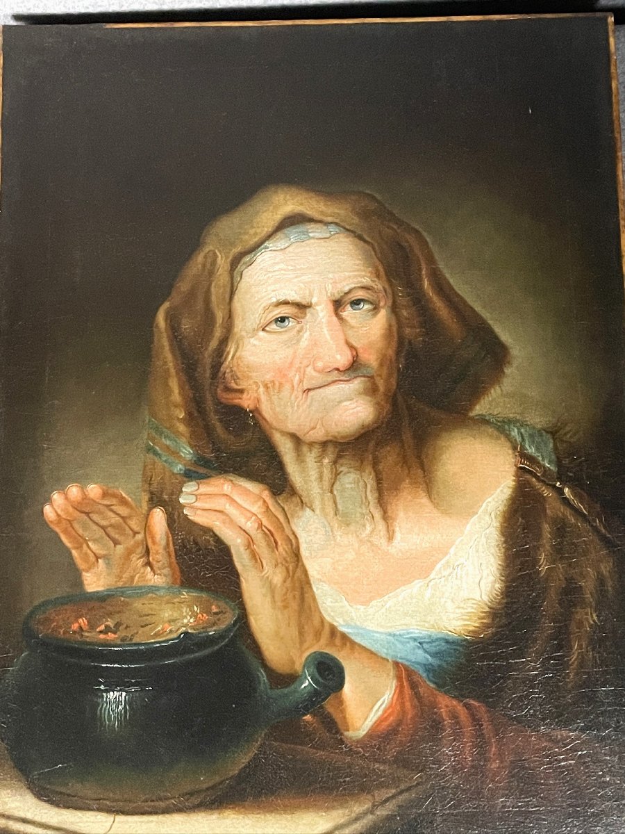 ֤Giuseppe Nogari, (entourage de) vieille femme aux yeux bleus Venise Italie XVIIIème -photo-2