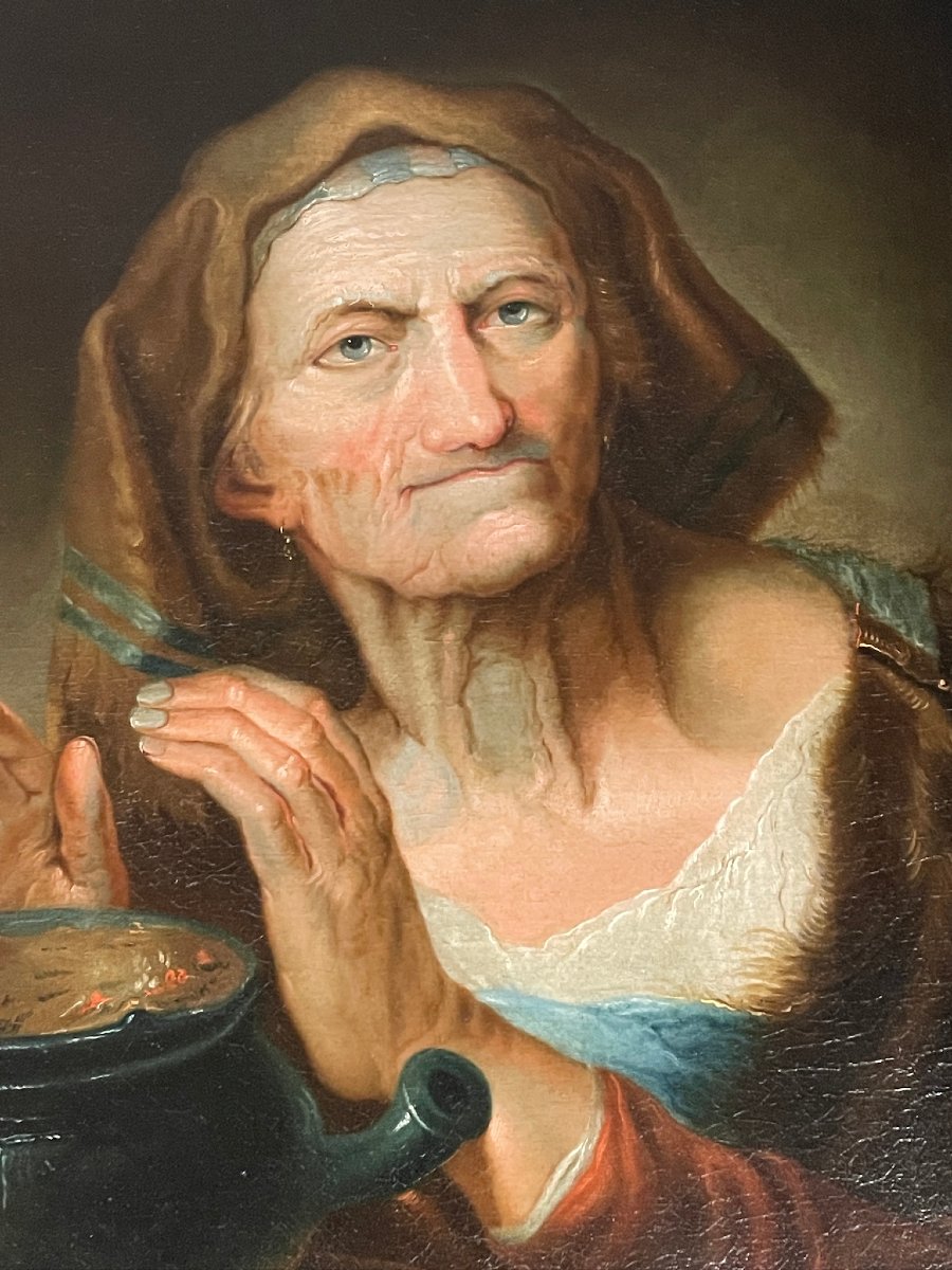 ֤Giuseppe Nogari, (entourage de) vieille femme aux yeux bleus Venise Italie XVIIIème -photo-4