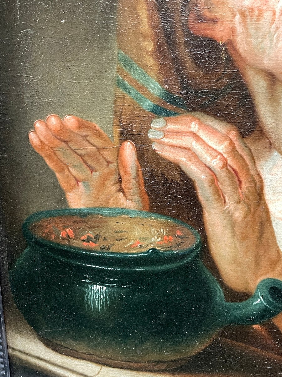 ֤Giuseppe Nogari, (entourage de) vieille femme aux yeux bleus Venise Italie XVIIIème -photo-1