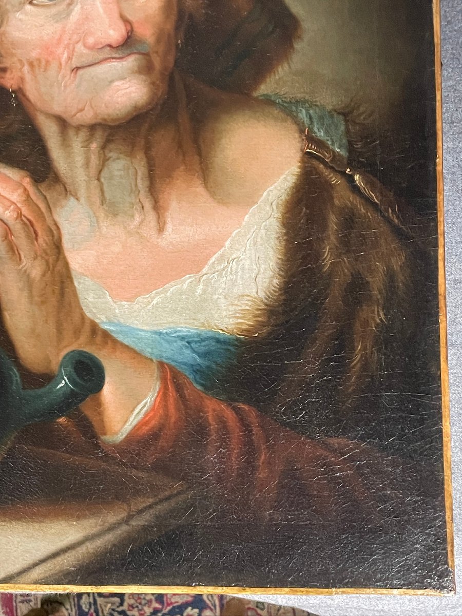 ֤Giuseppe Nogari, (entourage de) vieille femme aux yeux bleus Venise Italie XVIIIème -photo-2