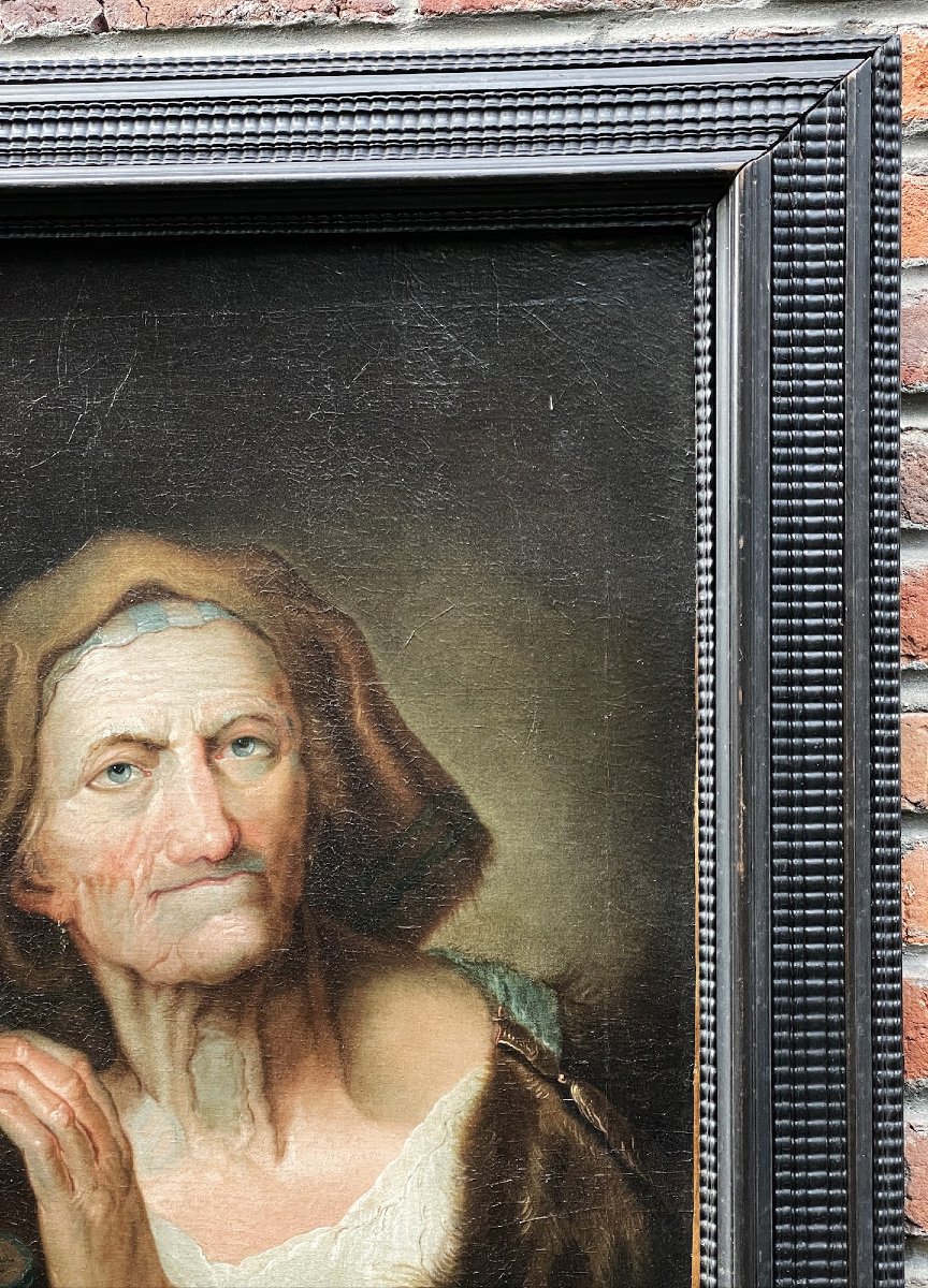 ֤Giuseppe Nogari, (entourage de) vieille femme aux yeux bleus Venise Italie XVIIIème -photo-3