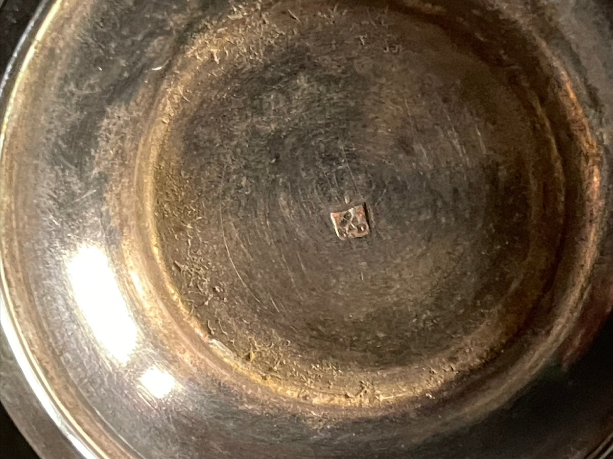 Huit coquetiers ou gobelets en métal argenté orfèvre Ravinet-d’Enfert vers 1925 -photo-7