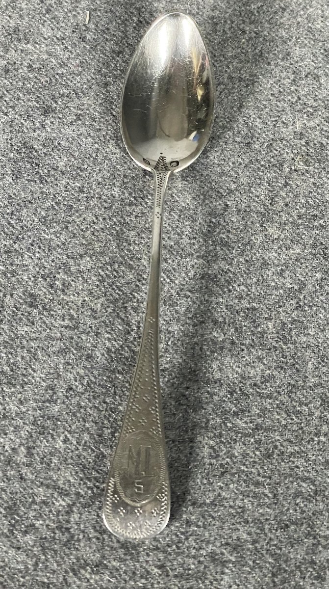 Coffret de six petites cuillères en argent guilloché-photo-3