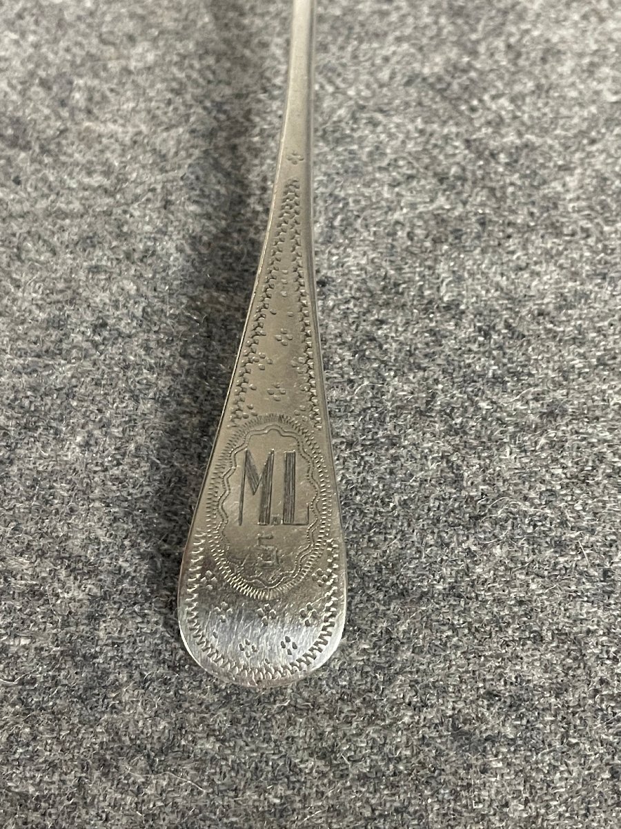 Coffret de six petites cuillères en argent guilloché-photo-1