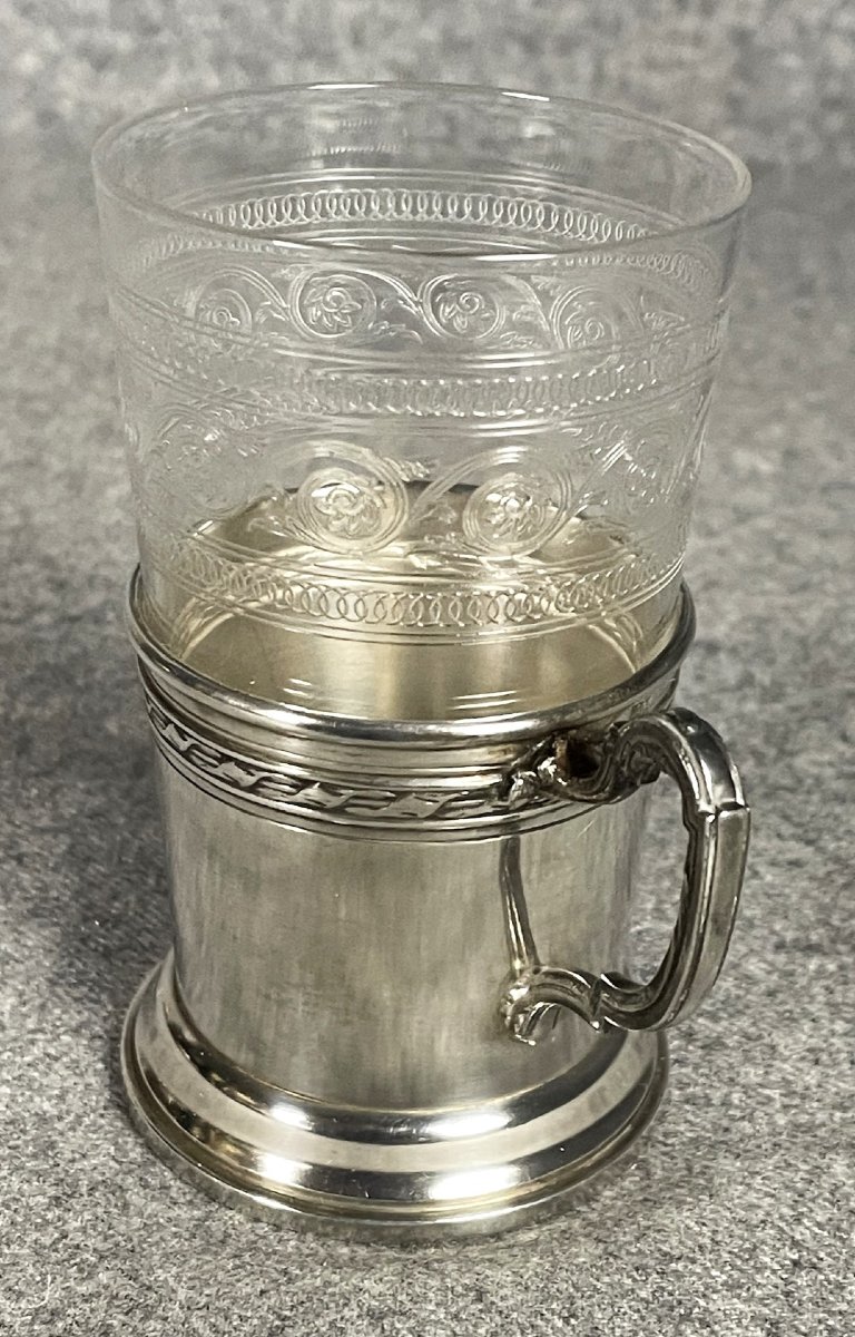 Verre à thé gravé dans sa monture par Ravinet d’Enfert-photo-4