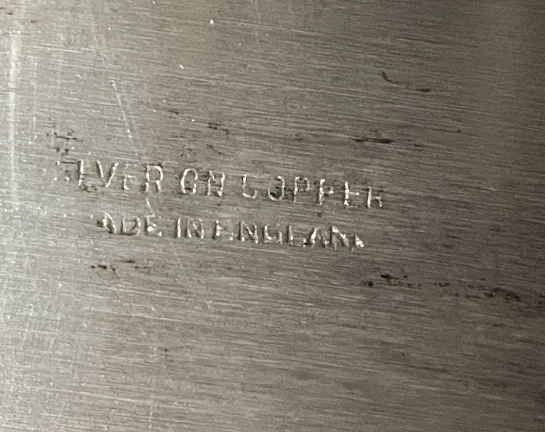 Plateau à thé, surtout,  en argent anglais gravé d’arabesques début XXème -photo-5