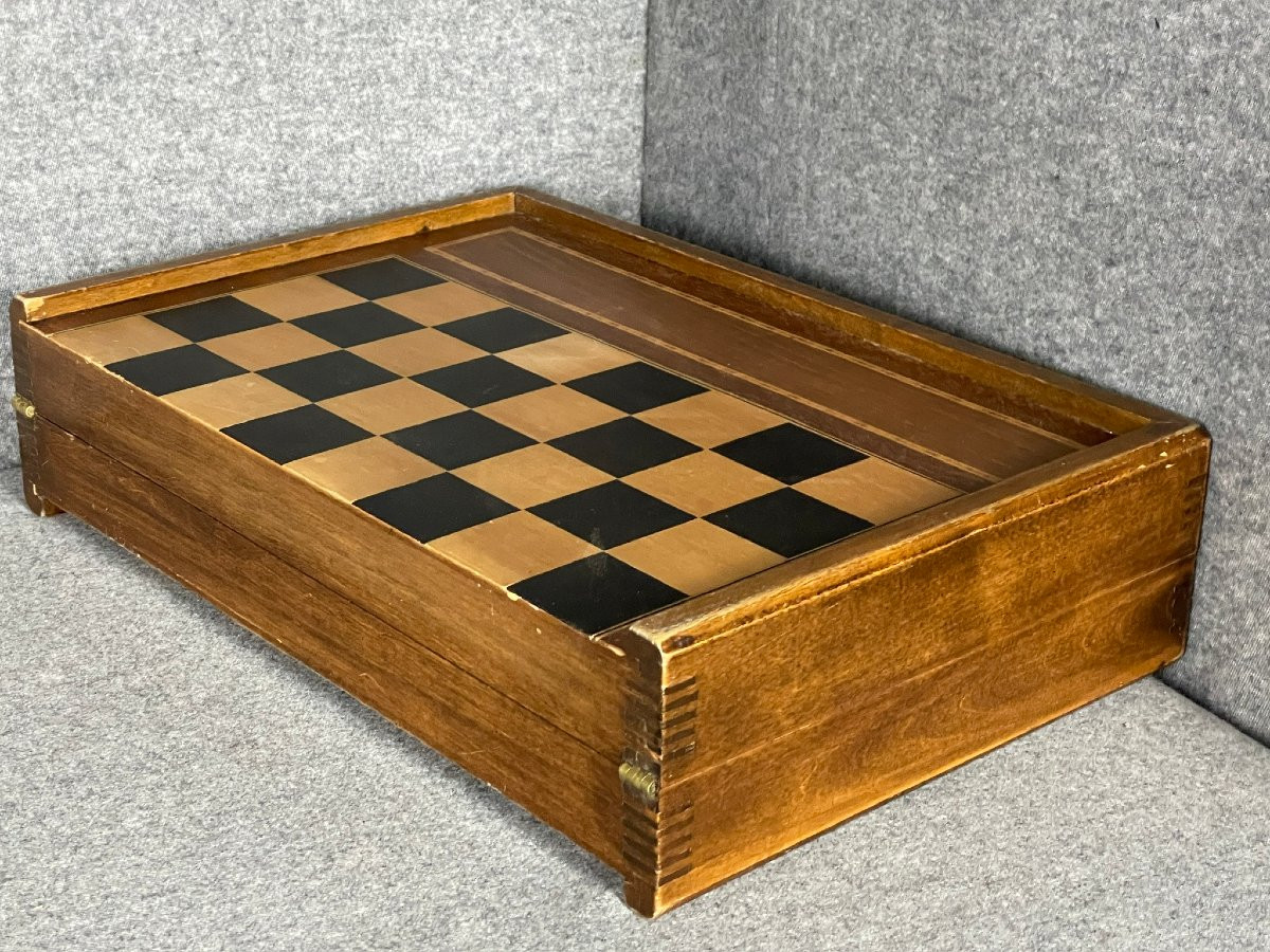 Jeu de jacquet, coffret complet avec échiquier, pièces et pions, dit aussi backgammon, TricTrac-photo-4