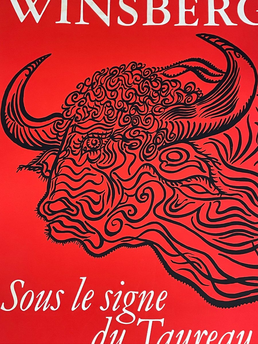 Jacques Winsberg “under The Sign Of Taurus” Exhibition Poster In Nîmes In 1979 Dédicated-photo-3