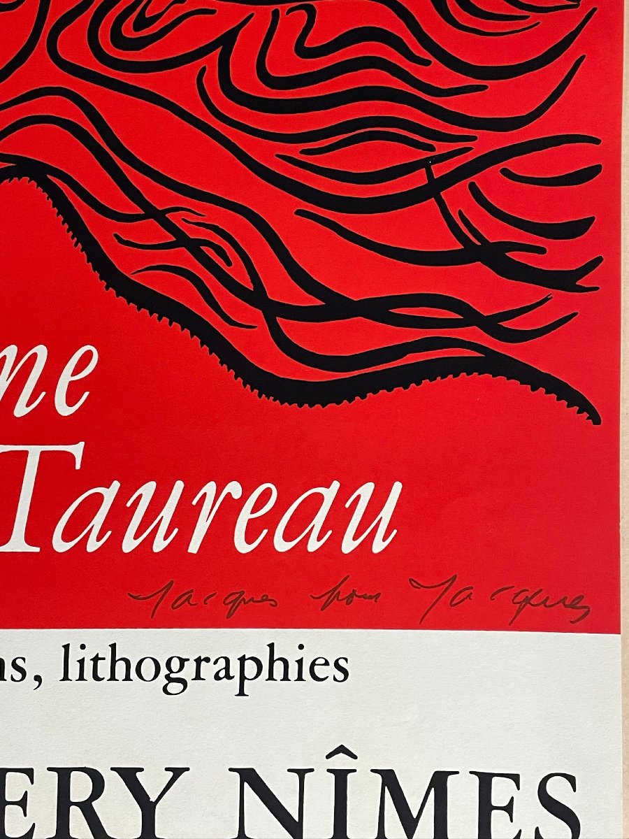 Jacques Winsberg “under The Sign Of Taurus” Exhibition Poster In Nîmes In 1979 Dédicated-photo-2