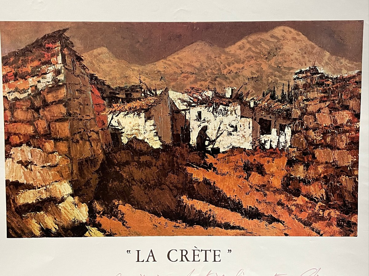 Jacques Winsberg Autographed Poster: “crete” 1971-1972 Paris.-photo-4