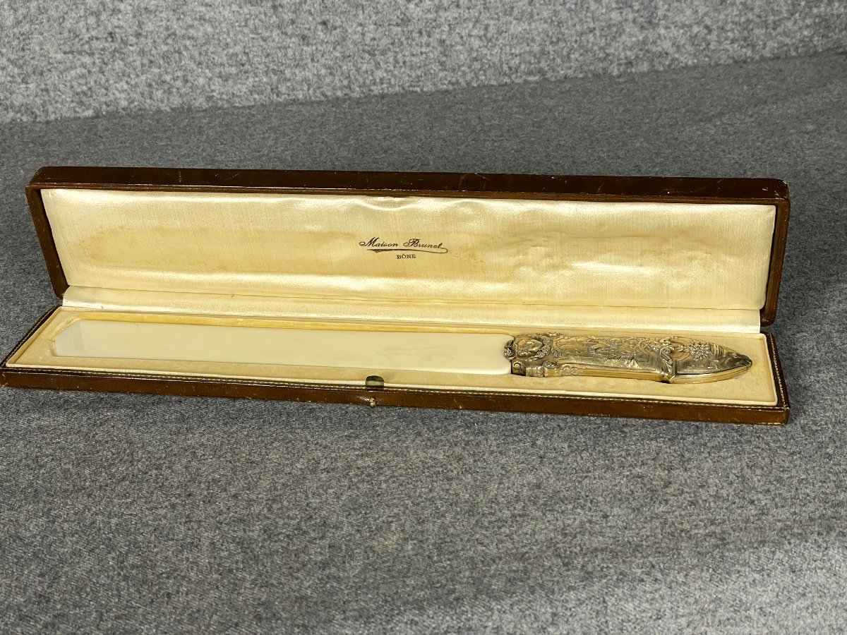 Coupe papier en ivoire et bronze doré d'époque Napoléon III  XIXème-photo-4