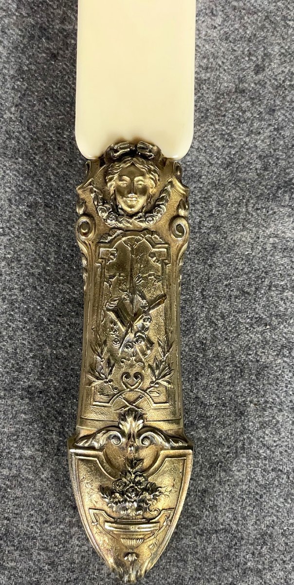 Coupe papier en ivoire et bronze doré d'époque Napoléon III  XIXème-photo-1