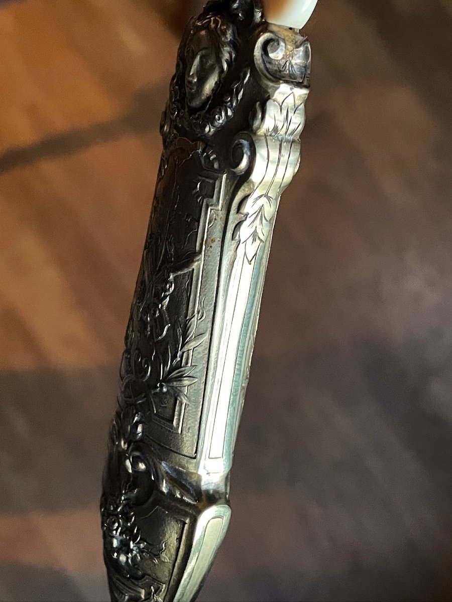 Coupe papier en ivoire et bronze doré d'époque Napoléon III  XIXème-photo-8