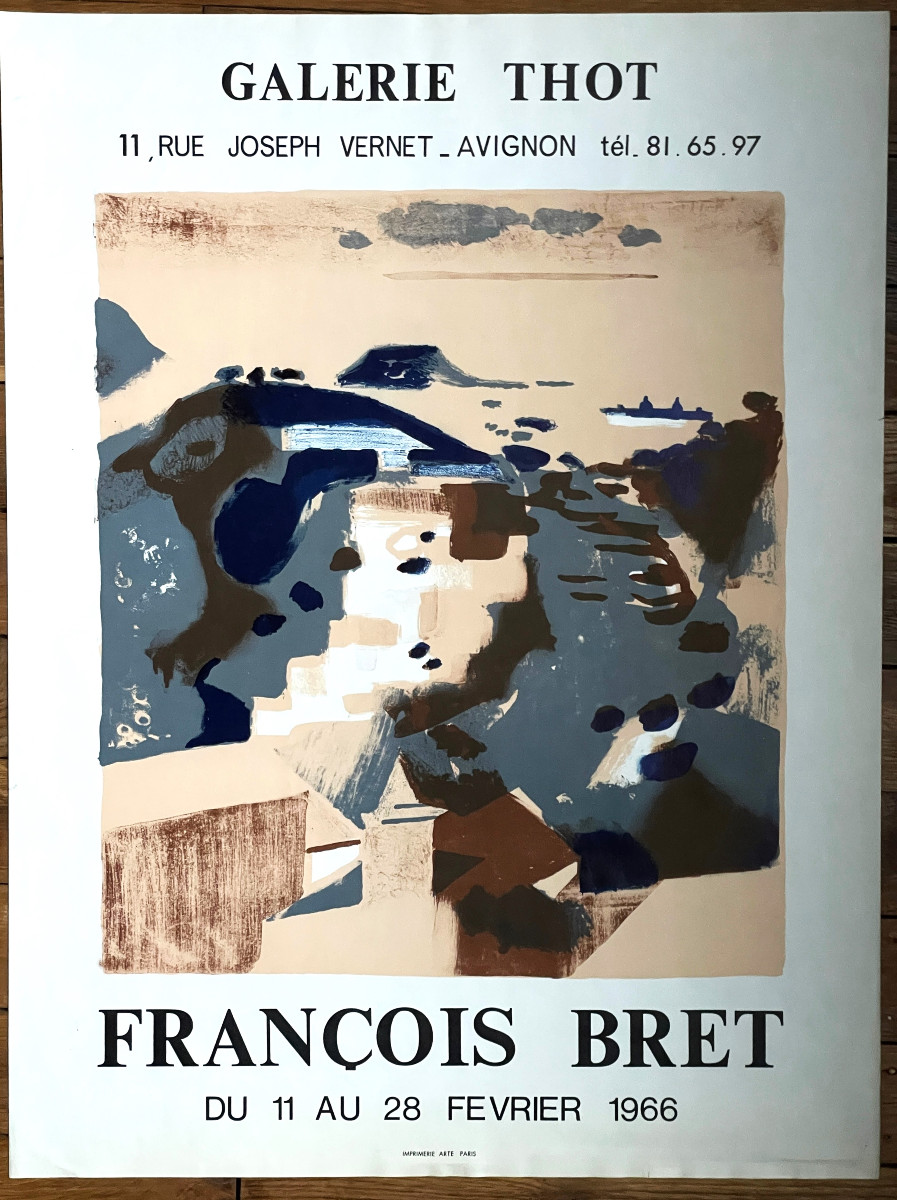 Affiche d’exposition de François Bret à la galerie Thot à Avignon 1966