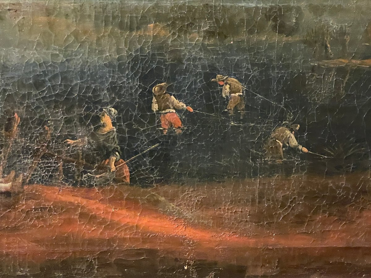 Large Animated Bucolic Landscape, Italy, 18th Century (122 Cm)-photo-4