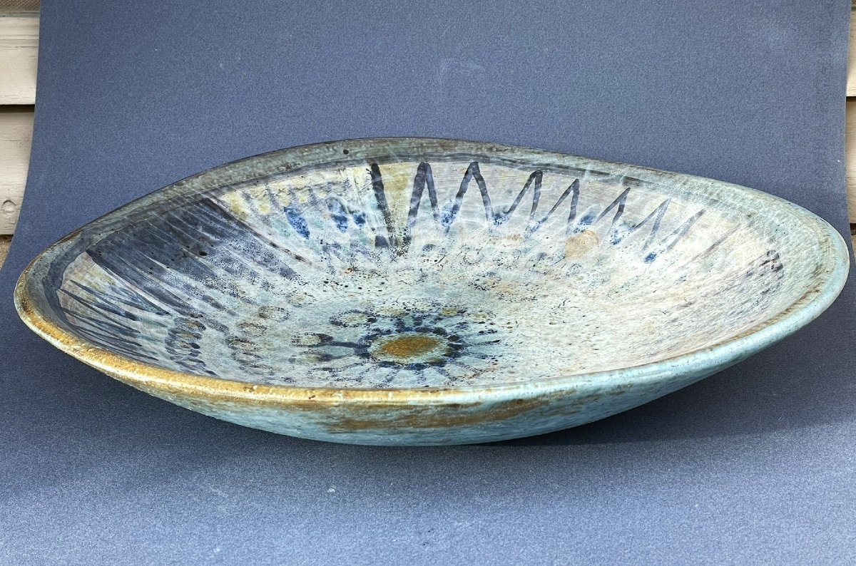 Grand plat creux en céramique « Les 2 Potiers » Jacques Serre et Michelle BARGOIN-photo-4