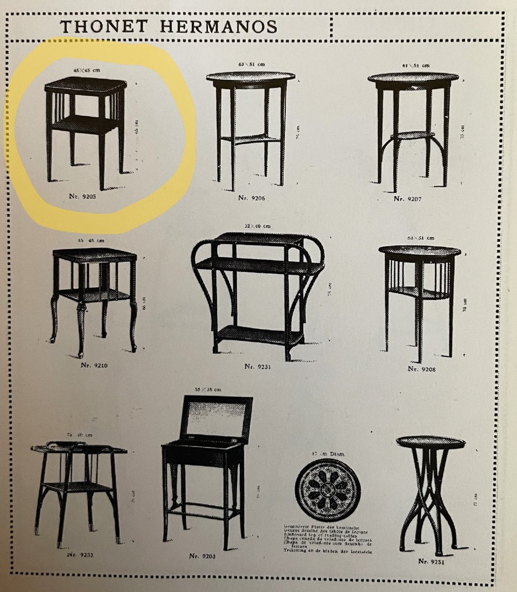 Table d’Otto Wagner pour Thonet en 1911-15 bois noirci -photo-2