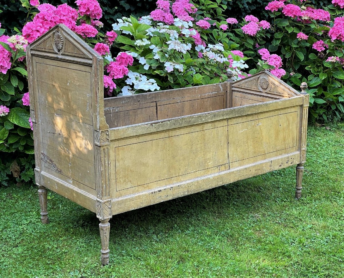 Lit d’enfant de milieu en bois peint d’époque Directoire-photo-2
