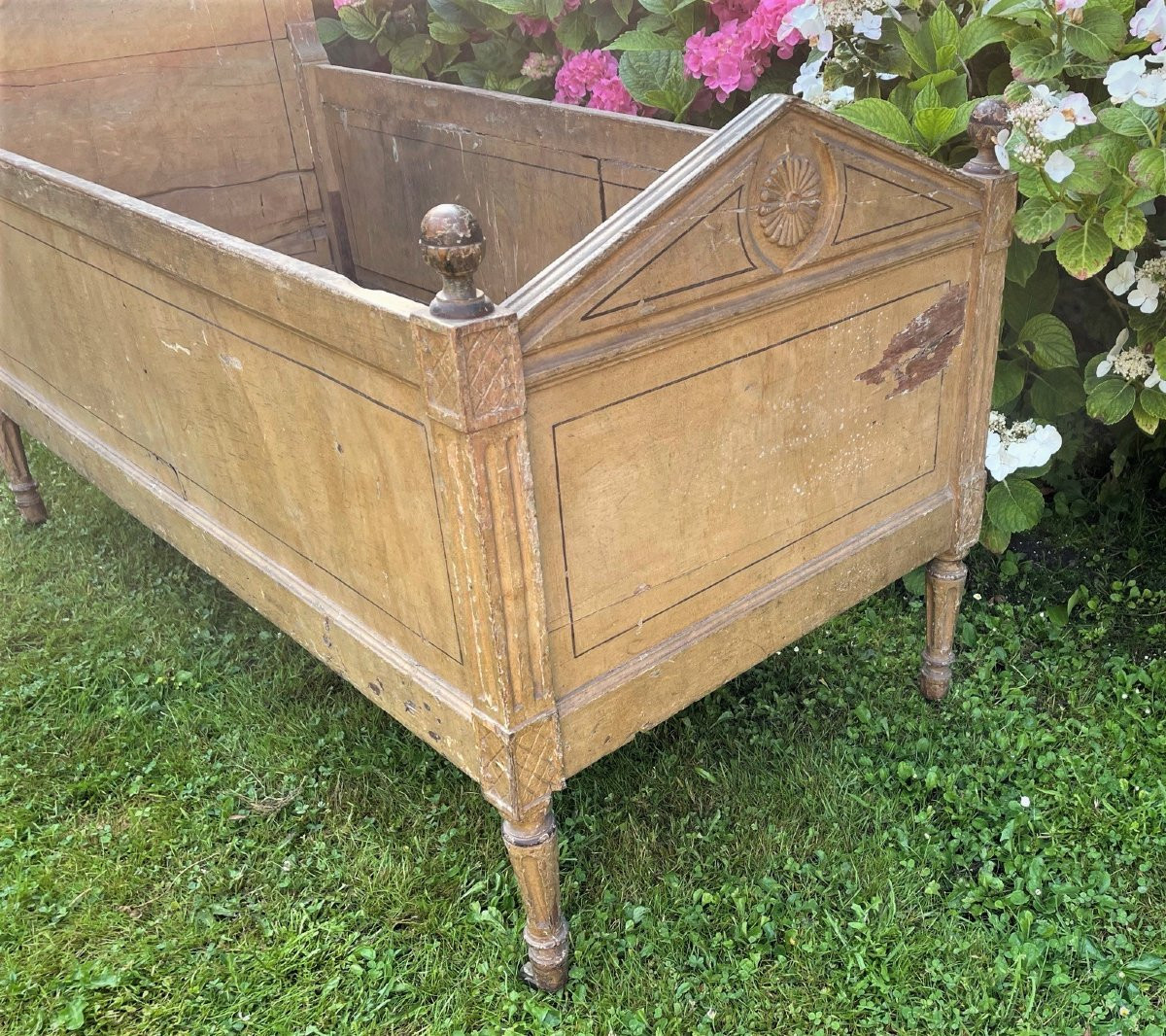 Lit d’enfant de milieu en bois peint d’époque Directoire-photo-5