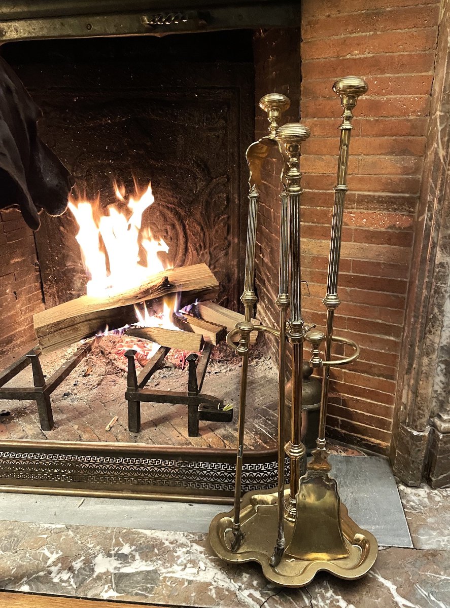 Serviteur de cheminée en bronze d’époque XIXème -photo-2