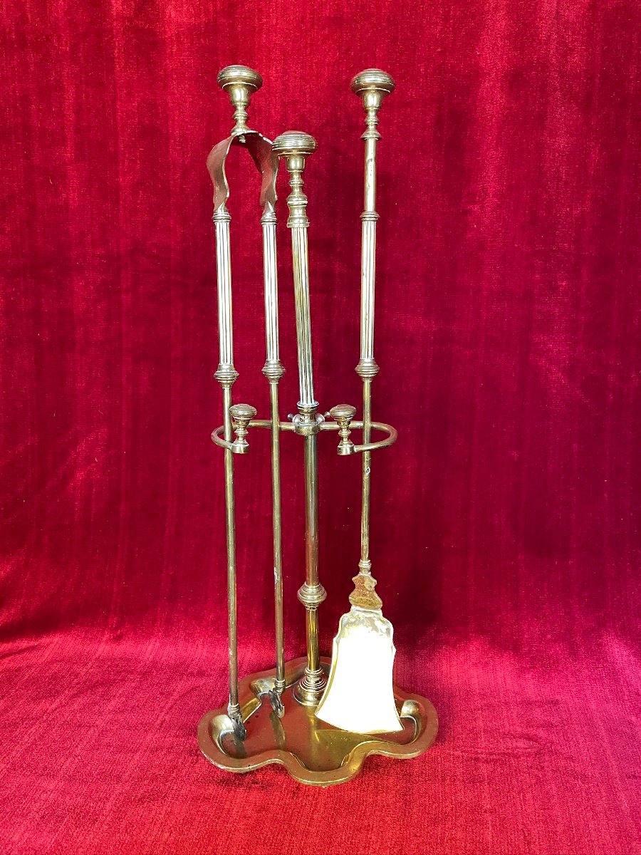 Serviteur de cheminée en bronze d’époque XIXème -photo-3