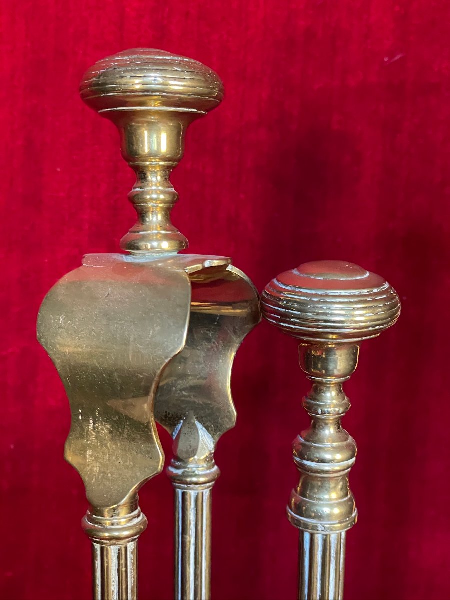 Serviteur de cheminée en bronze d’époque XIXème -photo-3