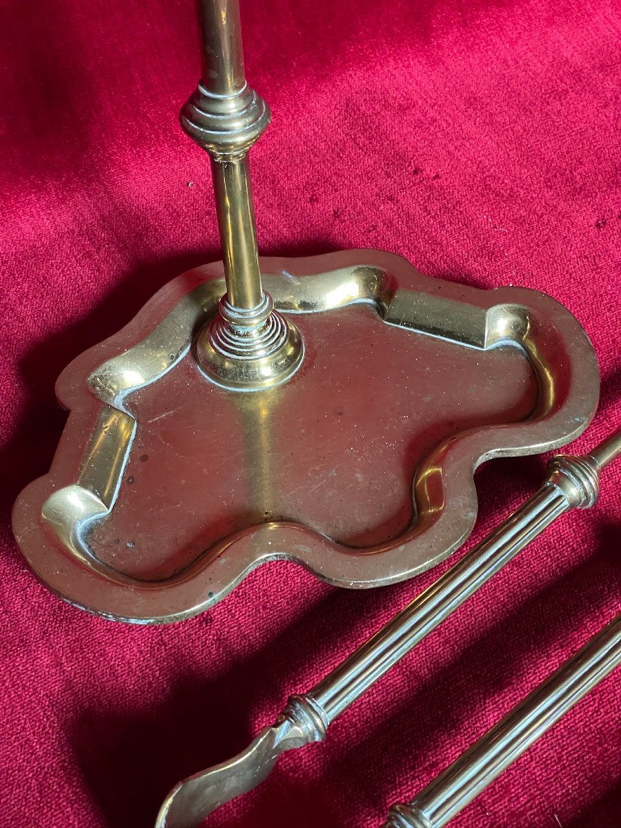 Serviteur de cheminée en bronze d’époque XIXème -photo-4