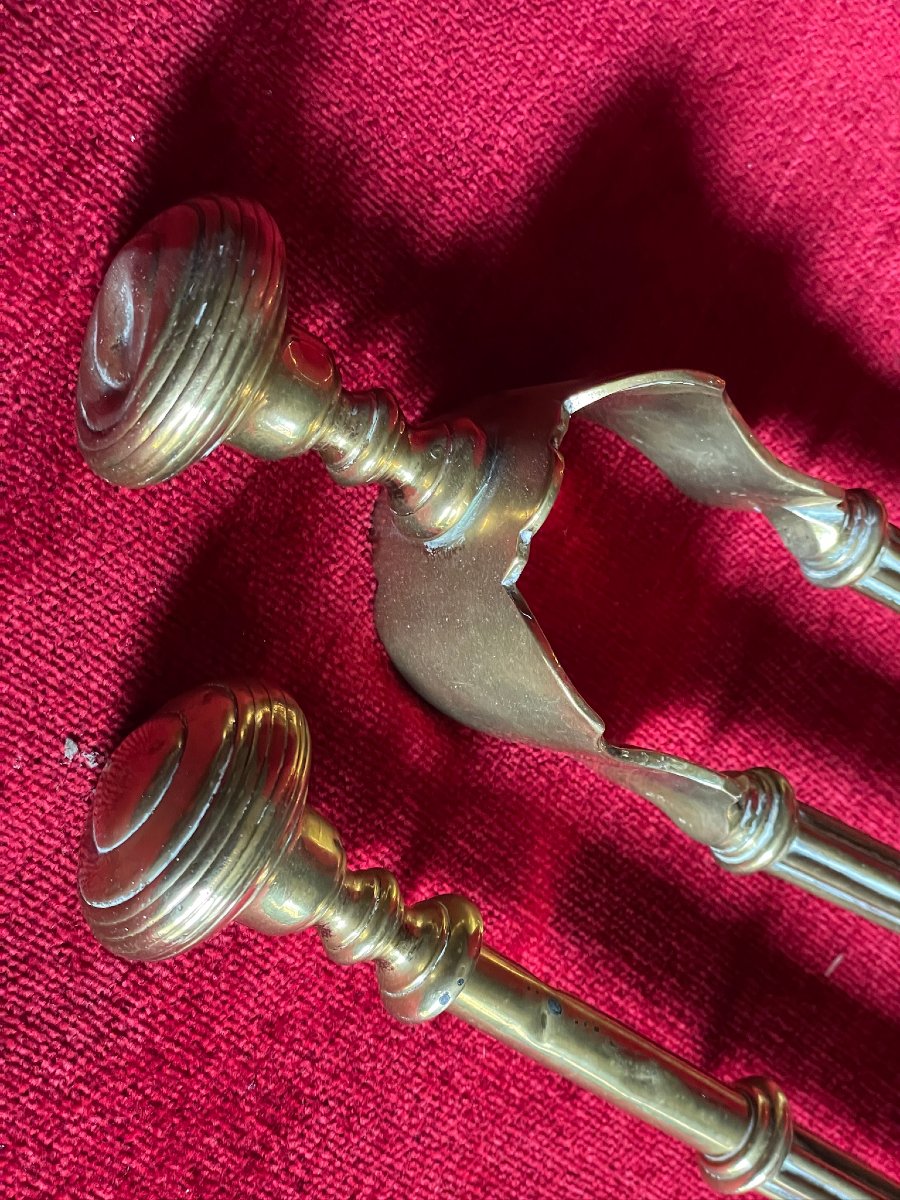 Serviteur de cheminée en bronze d’époque XIXème -photo-5