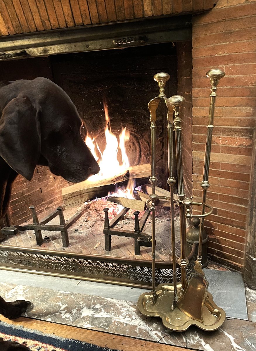 Serviteur de cheminée en bronze d’époque XIXème -photo-8