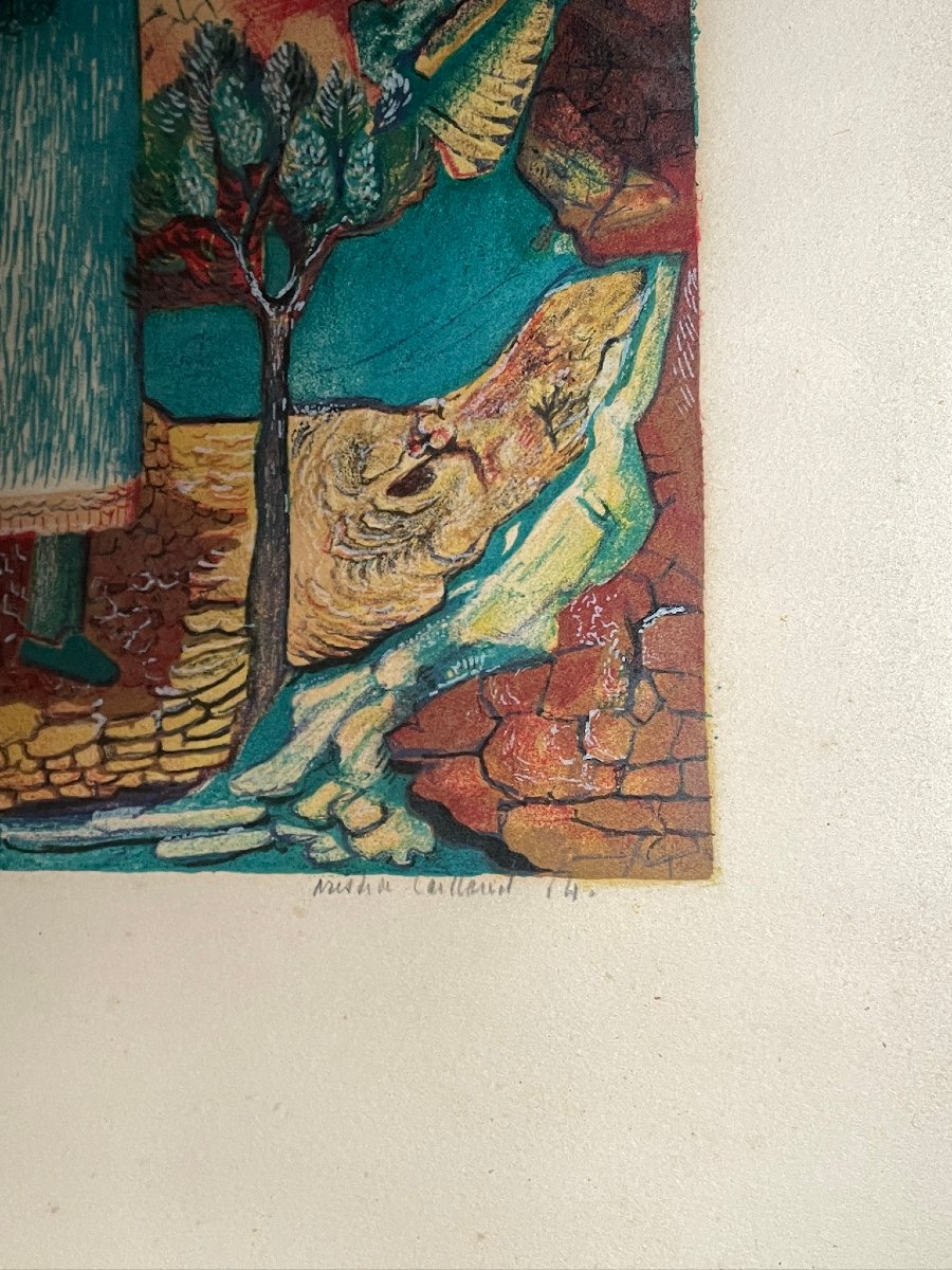 CAILLAUD Aristide jeune fille au bouquet Lithographie Originale Signée, datée, numérotée 8/100-photo-3