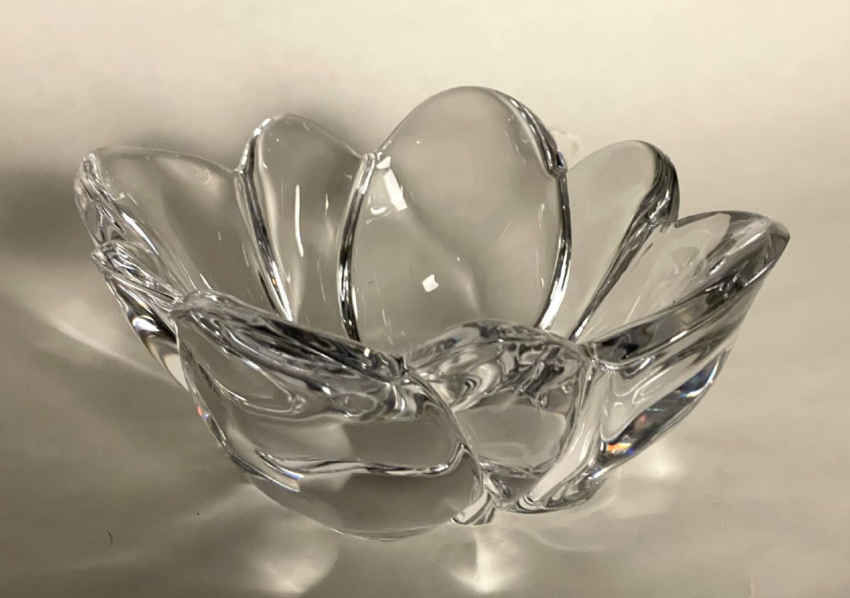 Daum Clear Crystal Trinket Tray In The Shape Of A Corolla-photo-3