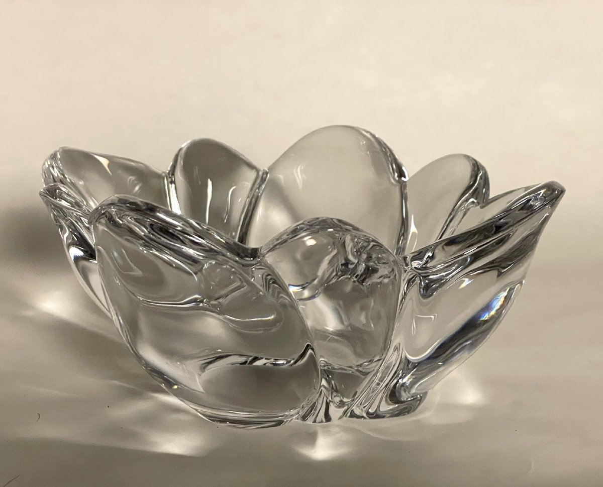 Daum Clear Crystal Trinket Tray In The Shape Of A Corolla-photo-4
