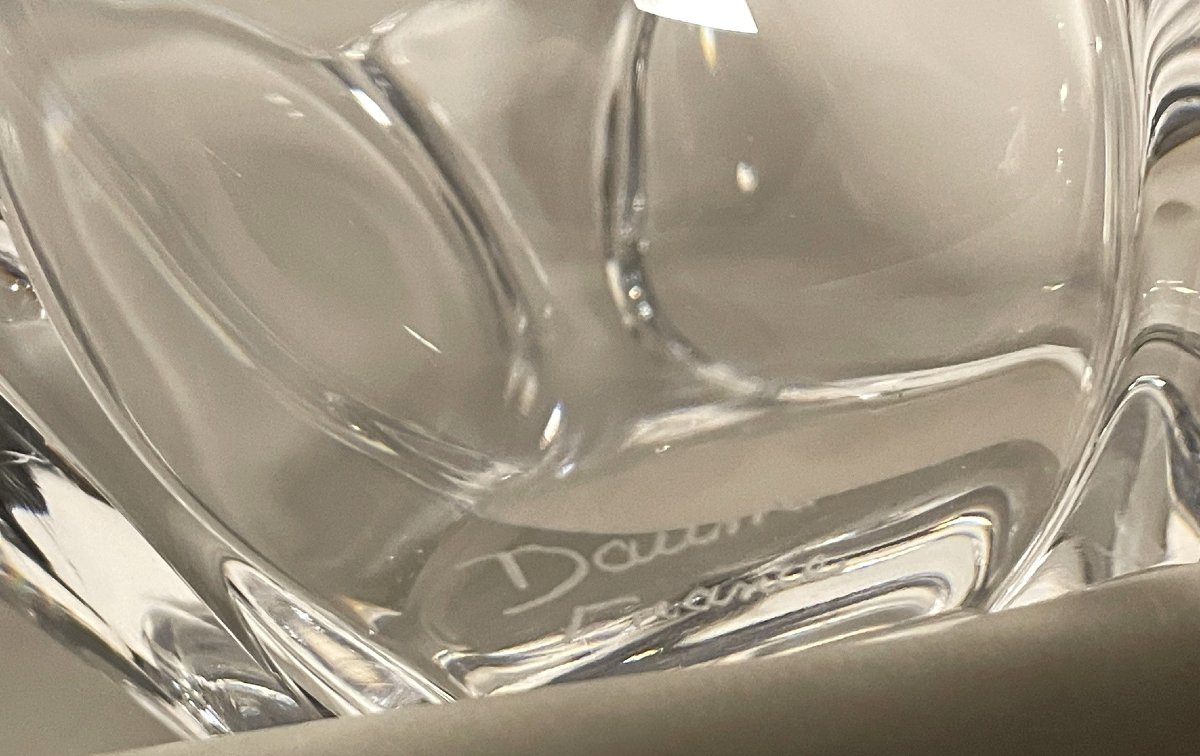 Daum Clear Crystal Trinket Tray In The Shape Of A Corolla-photo-2