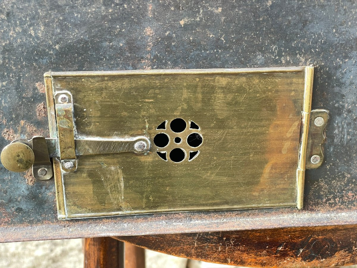 Large 19th Century Toy Stove, Oven, Doll Made Of Tinplate And Brass -photo-5