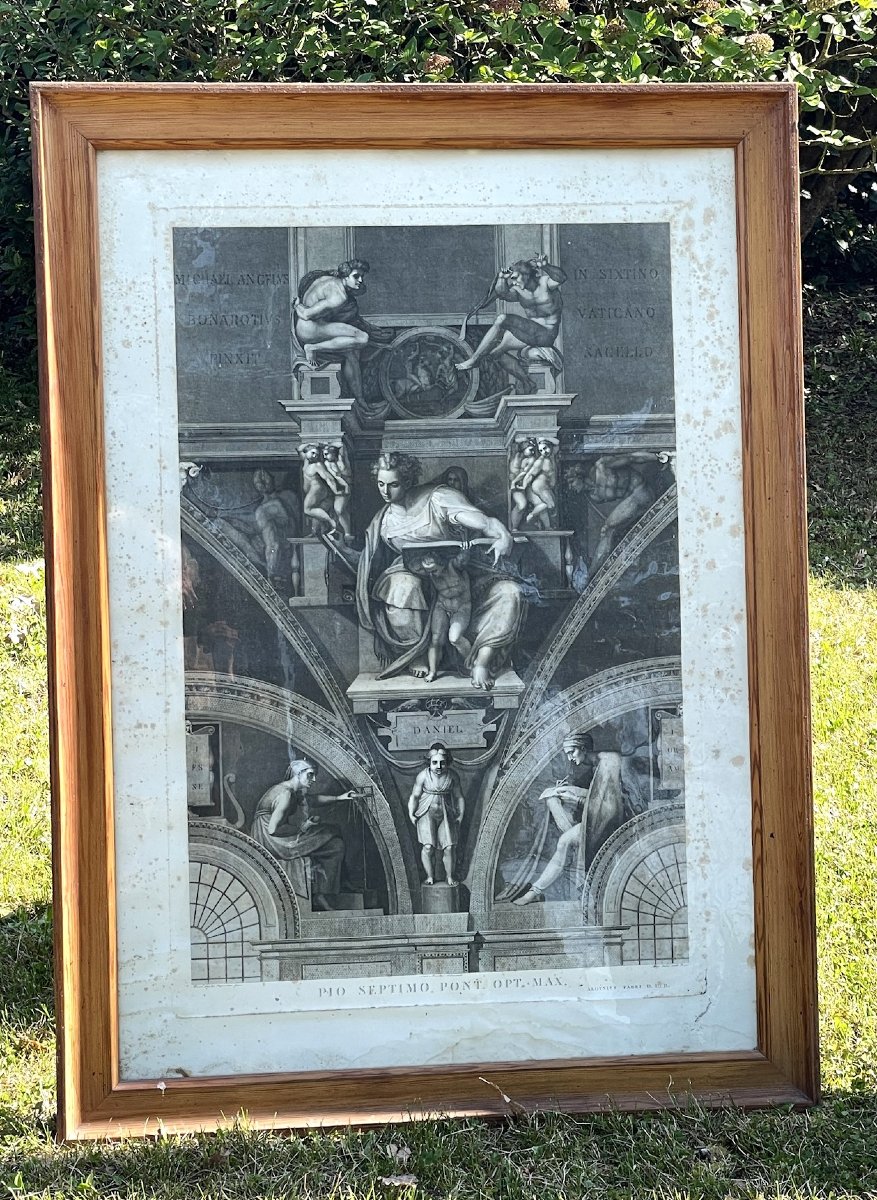 Four Large Engravings: Sistine Chapel Ceiling Michelangelo. Camerale Calcografia Of Rome-photo-1