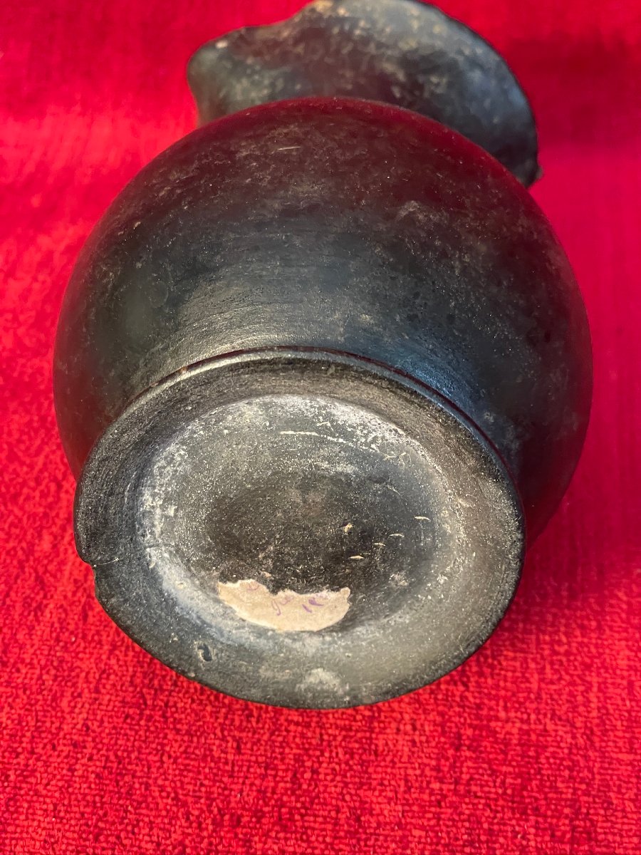 Etruscan Oenochoe, Wine Jug, In Black -photo-4