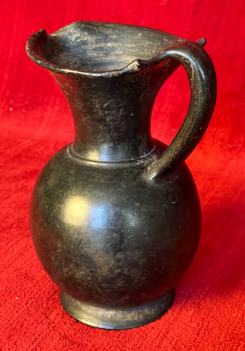 Etruscan Oenochoe, Wine Jug, In Black 