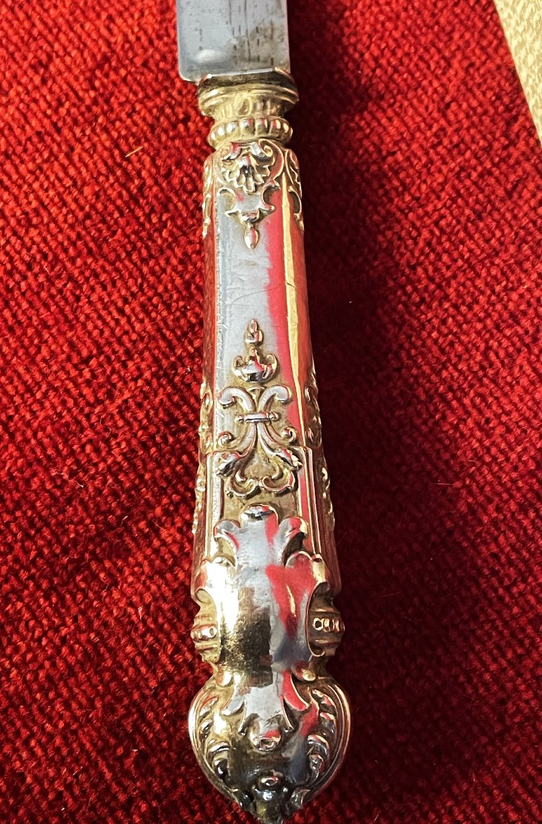 24 Napoleon III Silver Knives, 19th Century-photo-2