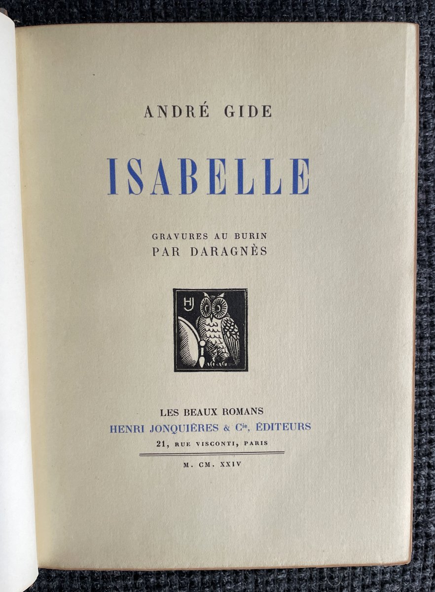 André Gide “isabelle” Art Deco Binding By Kieffer 1924 (legrain)-photo-3