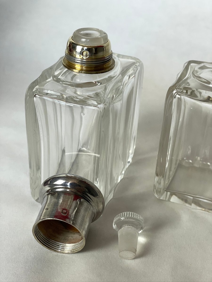 Crystal And Silver Art Deco Scent Or Perfume Box-photo-2