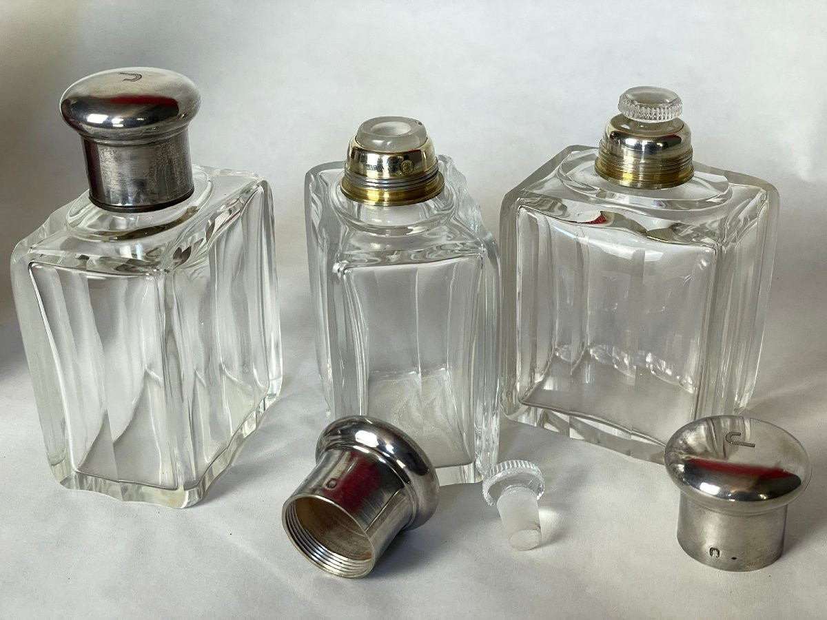 Crystal And Silver Art Deco Scent Or Perfume Box-photo-3