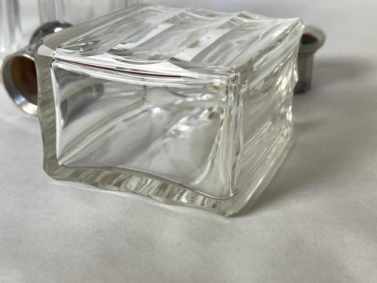 Crystal And Silver Art Deco Scent Or Perfume Box-photo-4